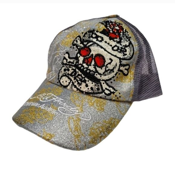 Vintage Ed Hardy Christian Audigier Tattoo Embroidered Rhinestone Snapback Hat - Picture 9 of 9